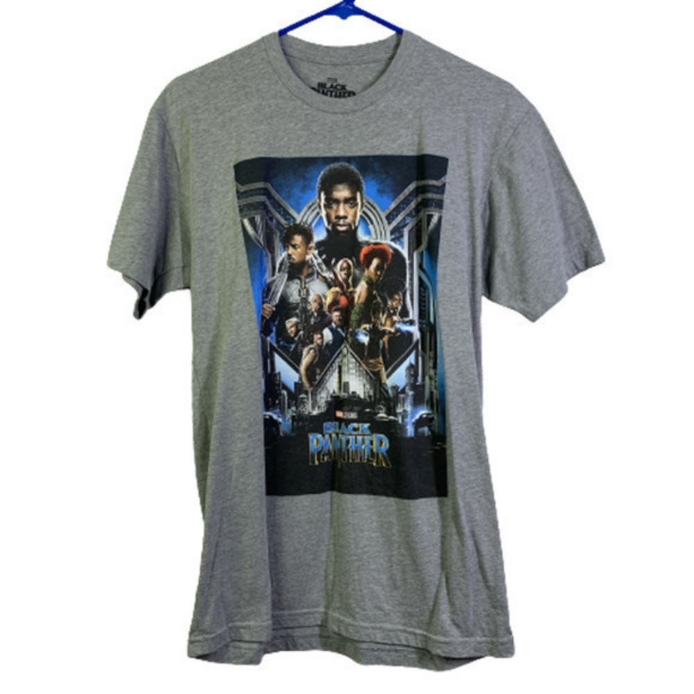 MARVEL Black Panther Grey Movie‎ Graphic T-Shirt